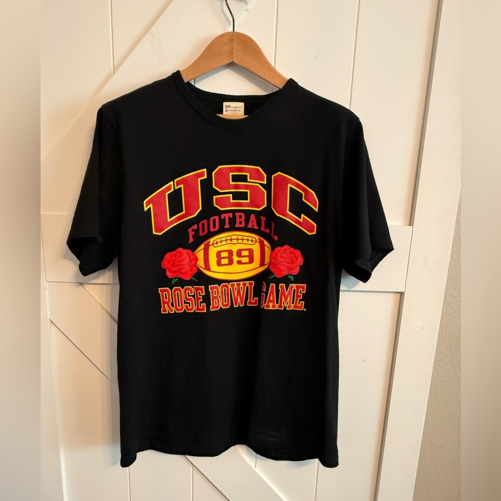 USC 1989 Rose Bowl Game Champions NY T-Shirt - Black and Yellow Size Large